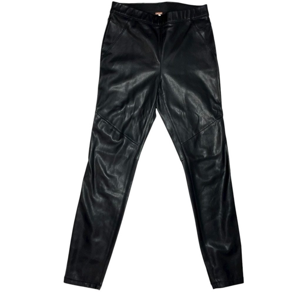 Free people faux leather legging black lined sz 27 Lana